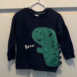 H&M Navy and Green Dinosaur Sweatshirt